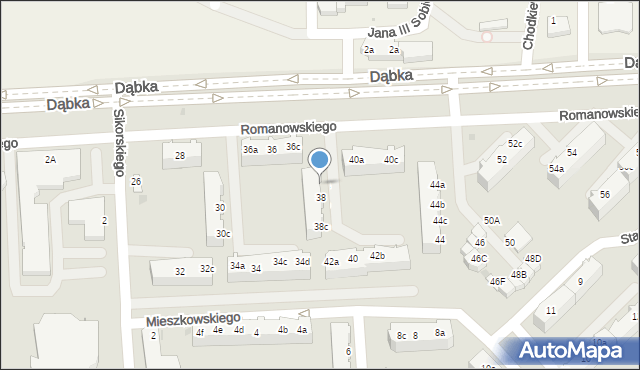 Gdynia, Romanowskiego Bolesława, kmdr., 38a, mapa Gdyni