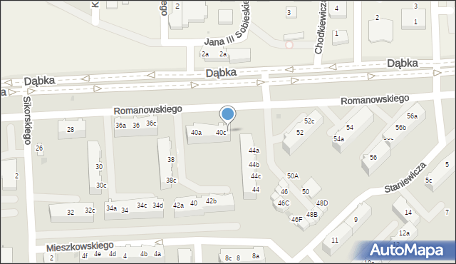 Gdynia, Romanowskiego Bolesława, kmdr., 40d, mapa Gdyni