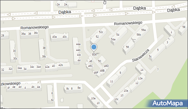 Gdynia, Romanowskiego Bolesława, kmdr., 50A, mapa Gdyni