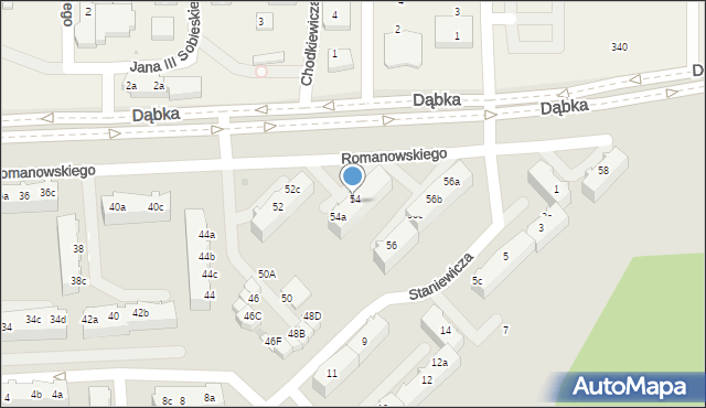 Gdynia, Romanowskiego Bolesława, kmdr., 54b, mapa Gdyni