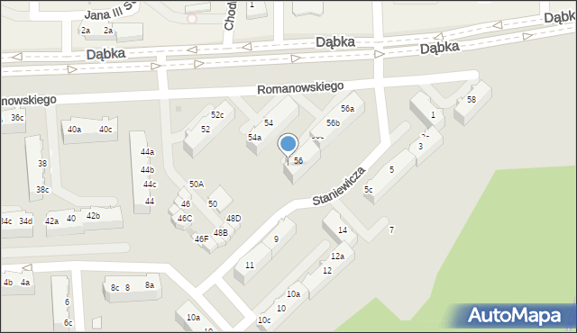 Gdynia, Romanowskiego Bolesława, kmdr., 56e, mapa Gdyni