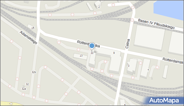 Gdynia, Rotterdamska, 11, mapa Gdyni