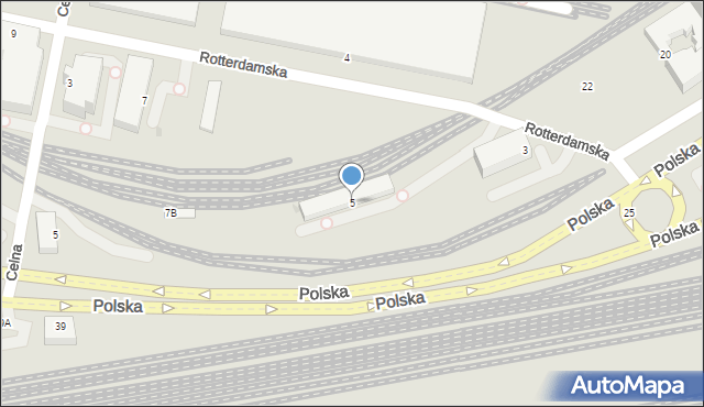 Gdynia, Rotterdamska, 5, mapa Gdyni