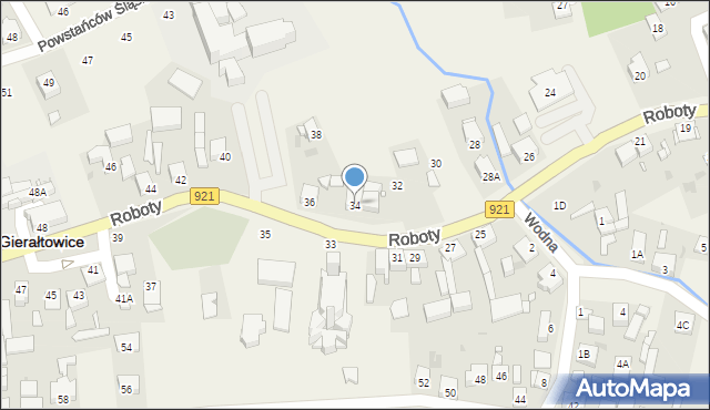 Gierałtowice, Roboty, ks., 34, mapa Gierałtowice