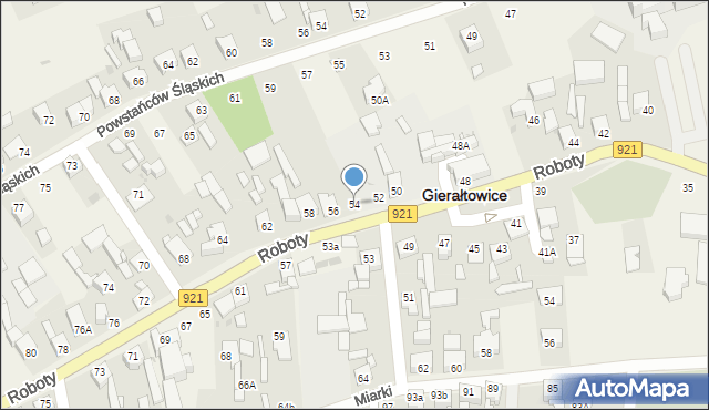Gierałtowice, Roboty, ks., 54, mapa Gierałtowice