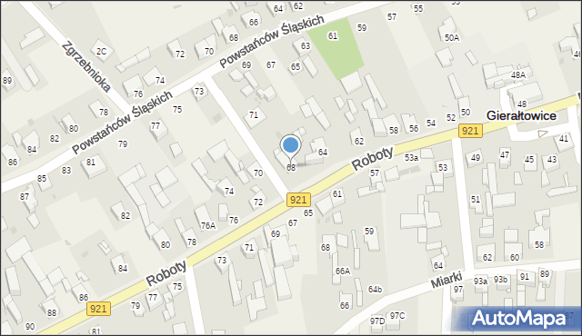 Gierałtowice, Roboty, ks., 68, mapa Gierałtowice