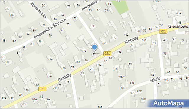 Gierałtowice, Roboty, ks., 72, mapa Gierałtowice