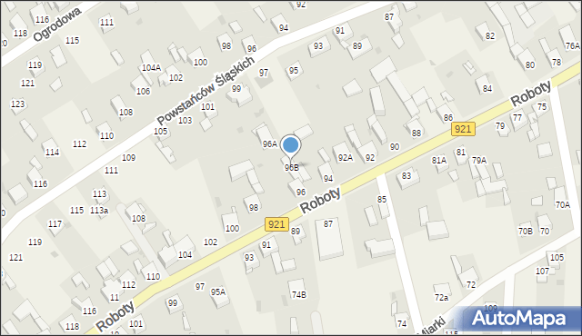 Gierałtowice, Roboty, ks., 96B, mapa Gierałtowice
