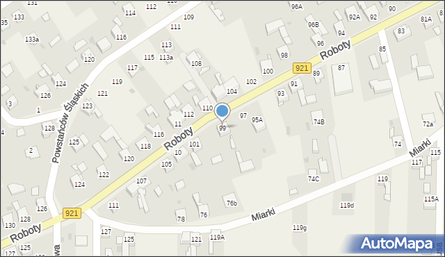 Gierałtowice, Roboty, ks., 99, mapa Gierałtowice