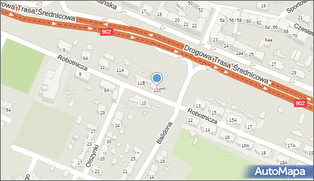 Gliwice, Robotnicza, 11C, mapa Gliwic