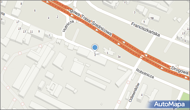Gliwice, Robotnicza, 2, mapa Gliwic