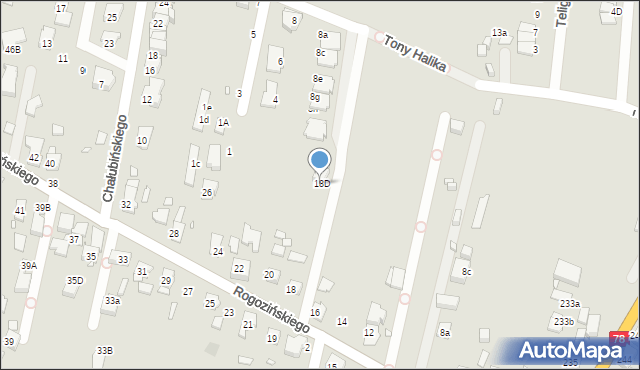 Gliwice, Rogozińskiego Stefana, 18D, mapa Gliwic