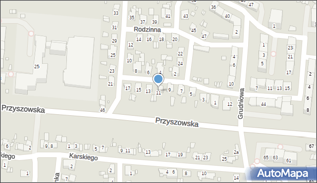 Gliwice, Rodzinna, 11, mapa Gliwic