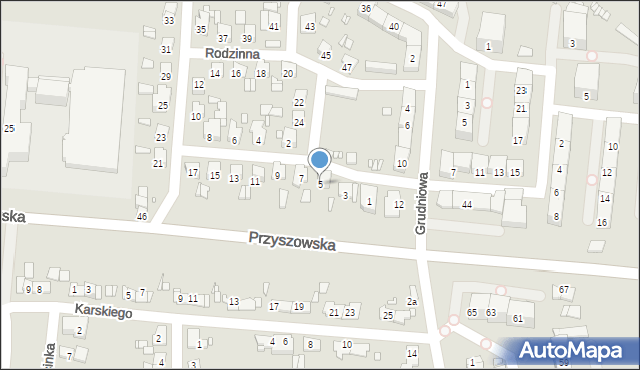 Gliwice, Rodzinna, 5, mapa Gliwic