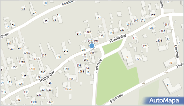 Gliwice, Rolników, 166, mapa Gliwic