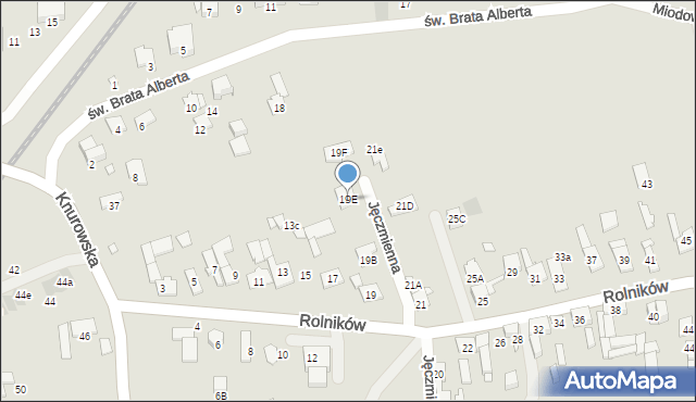 Gliwice, Rolników, 19E, mapa Gliwic