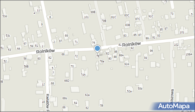 Gliwice, Rolników, 78, mapa Gliwic