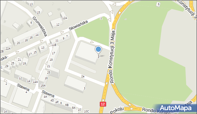 Głogów, Rondo Konstytucji 3 Maja, 2, mapa Głogów