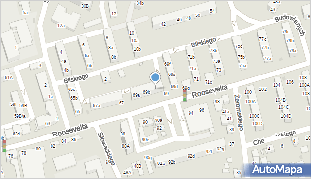 Gniezno, Roosevelta Franklina Delano, 69c, mapa Gniezna