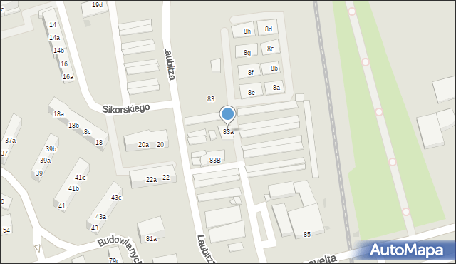 Gniezno, Roosevelta Franklina Delano, 83a, mapa Gniezna