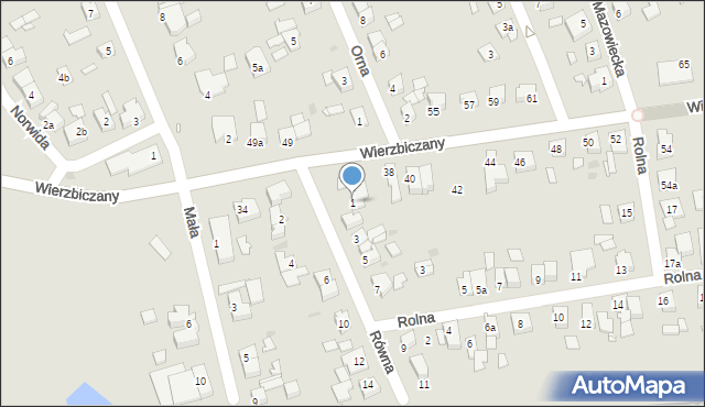 Gniezno, Równa, 1, mapa Gniezna