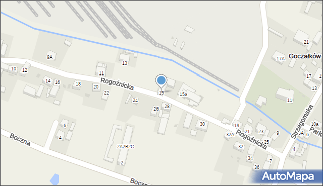 Goczałków, Rogoźnicka, 15, mapa Goczałków