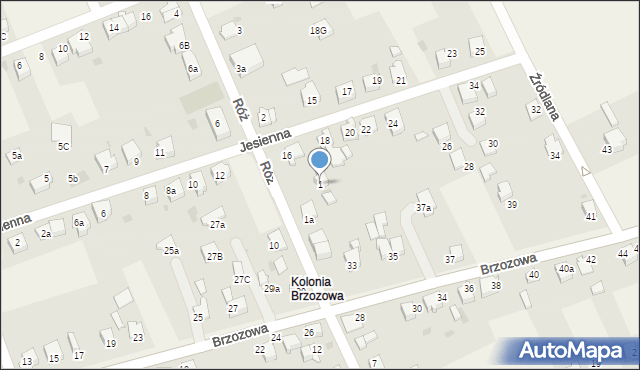 Goczałkowice-Zdrój, Róż, 1, mapa Goczałkowice-Zdrój