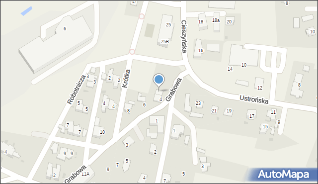 Goleszów, Robotnicza, 1a, mapa Goleszów