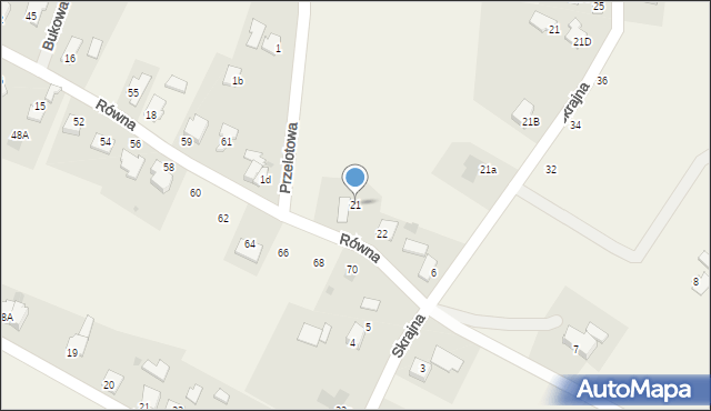 Goleszów, Równa, 21, mapa Goleszów