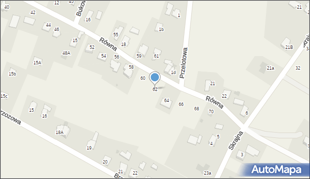 Goleszów, Równa, 62, mapa Goleszów