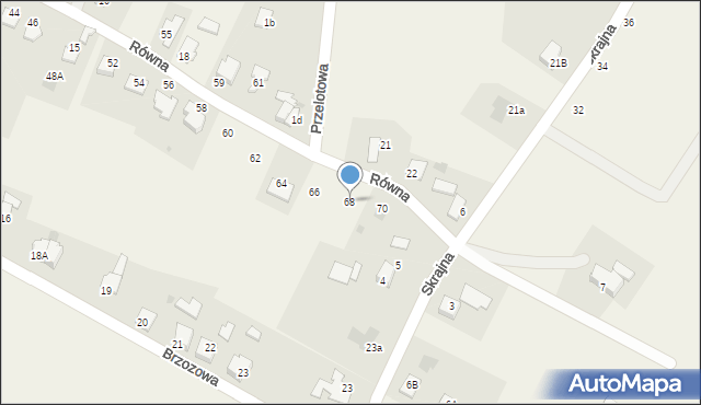 Goleszów, Równa, 68, mapa Goleszów