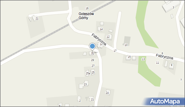 Goleszów, Różana, 31, mapa Goleszów