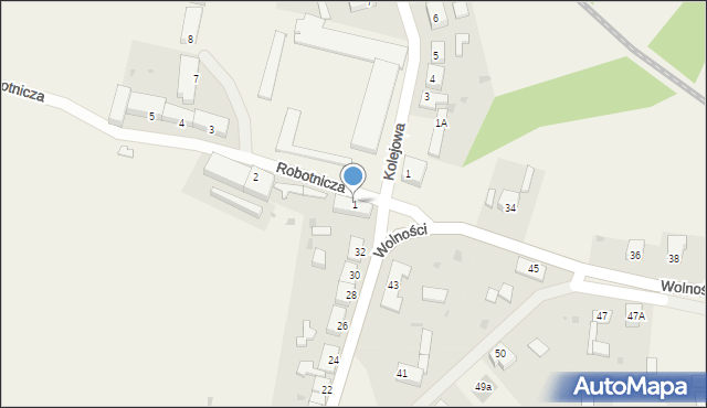 Górzyca, Robotnicza, 1, mapa Górzyca