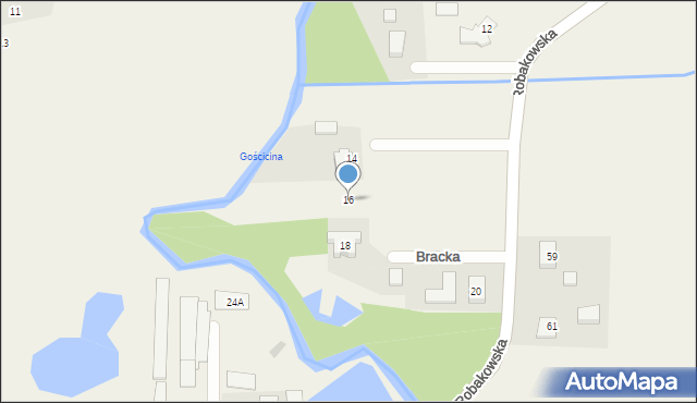 Gościcino, Robakowska, 16, mapa Gościcino