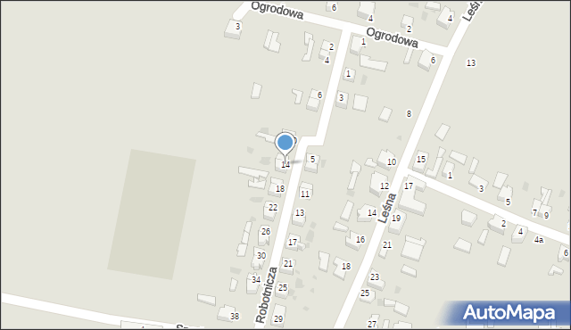 Gozdnica, Robotnicza, 14, mapa Gozdnica