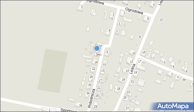 Gozdnica, Robotnicza, 16, mapa Gozdnica