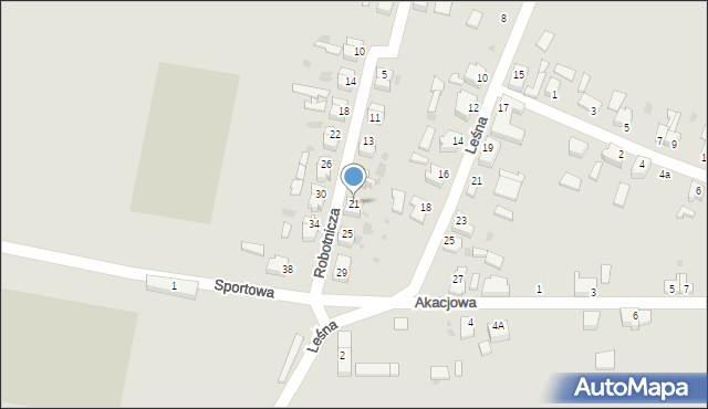 Gozdnica, Robotnicza, 21, mapa Gozdnica