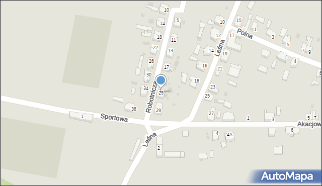 Gozdnica, Robotnicza, 25, mapa Gozdnica