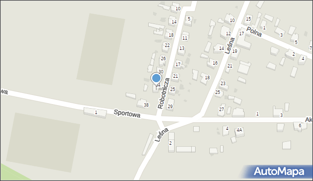 Gozdnica, Robotnicza, 36, mapa Gozdnica