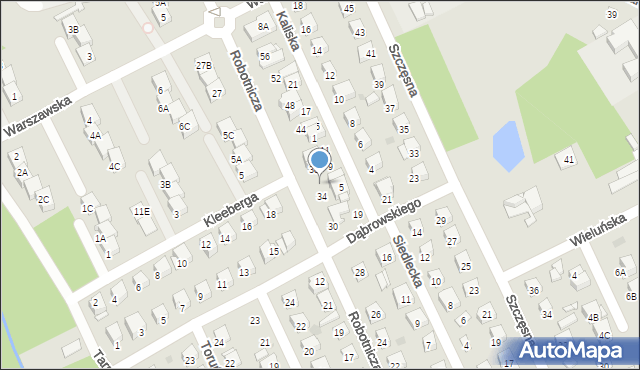 Grodzisk Mazowiecki, Robotnicza, 36, mapa Grodzisk Mazowiecki