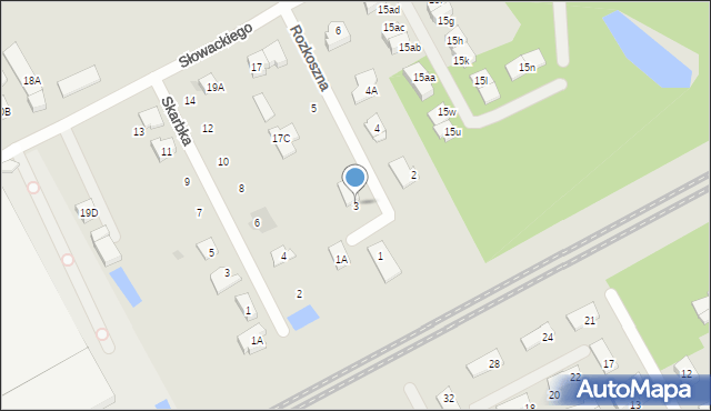 Grodzisk Mazowiecki, Rozkoszna, 3, mapa Grodzisk Mazowiecki