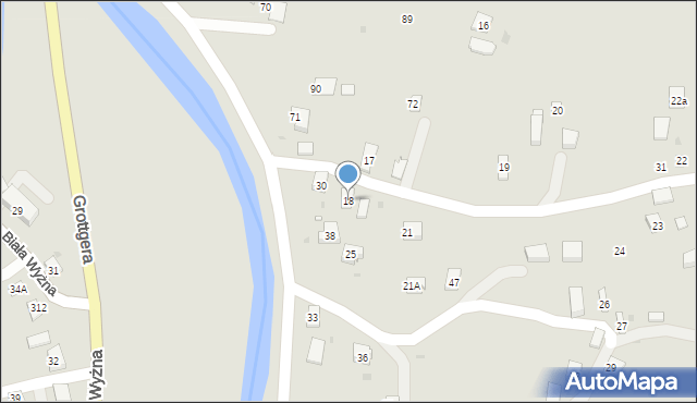 Grybów, Równie, 18, mapa Grybów