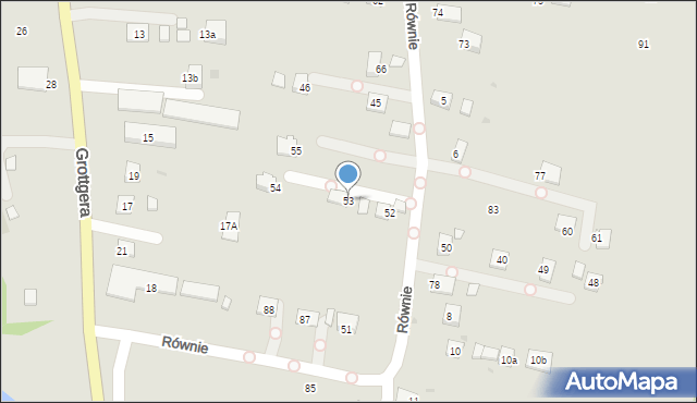 Grybów, Równie, 53, mapa Grybów