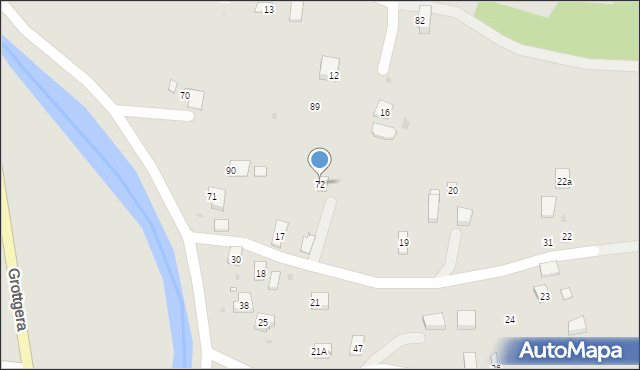 Grybów, Równie, 72, mapa Grybów