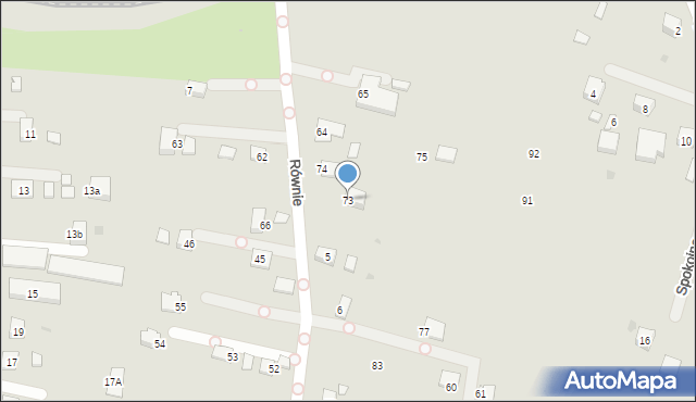 Grybów, Równie, 73, mapa Grybów