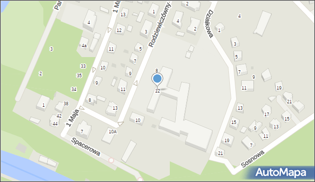 Gryfice, Rodziewiczówny, 12, mapa Gryfice