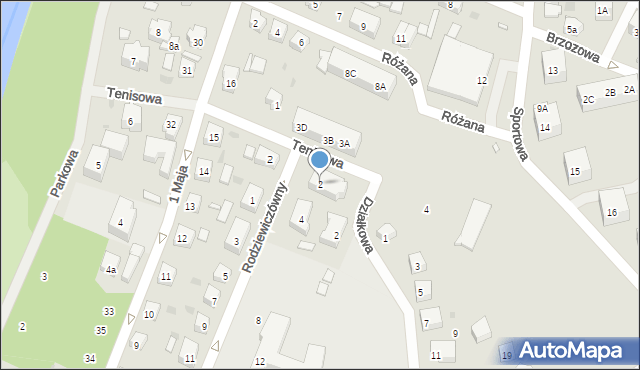 Gryfice, Rodziewiczówny, 2, mapa Gryfice