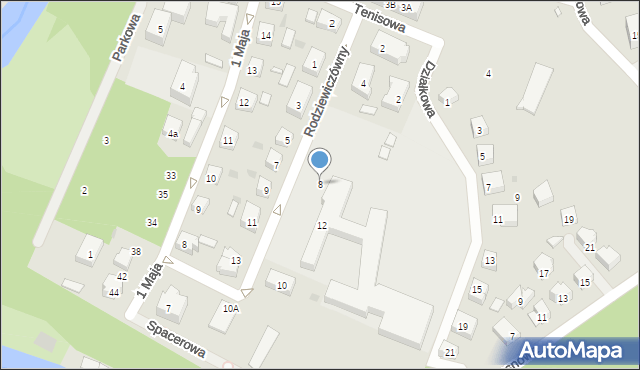 Gryfice, Rodziewiczówny, 8, mapa Gryfice