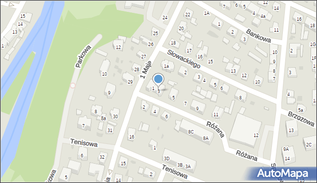 Gryfice, Różana, 3, mapa Gryfice