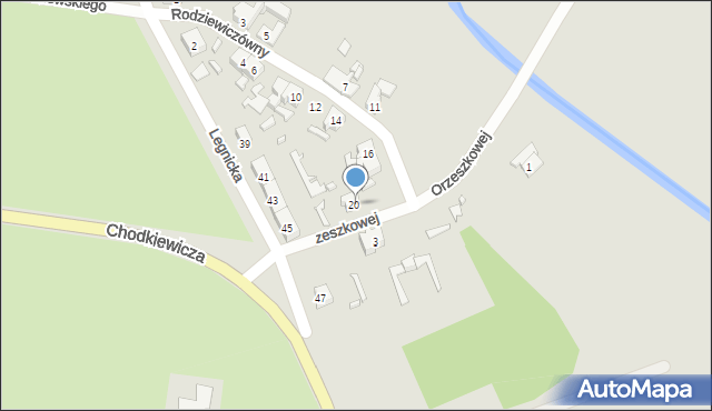 Gubin, Rodziewiczówny, 20, mapa Gubin